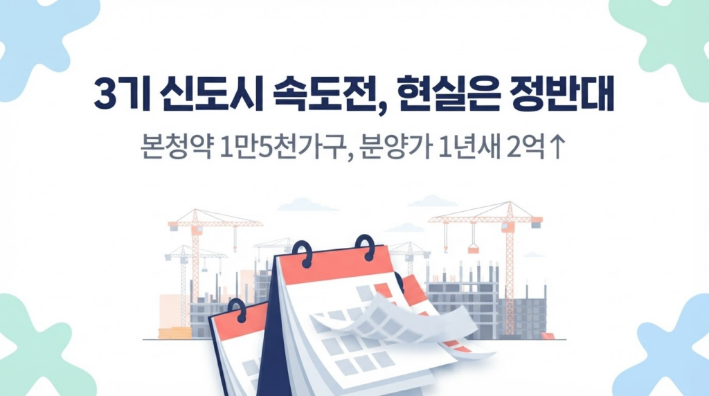 3기 신도시 속도전, 현실은 정반대 — 본청약 1만5천가구·분양가 1년새 2억↑ 대표 이미지