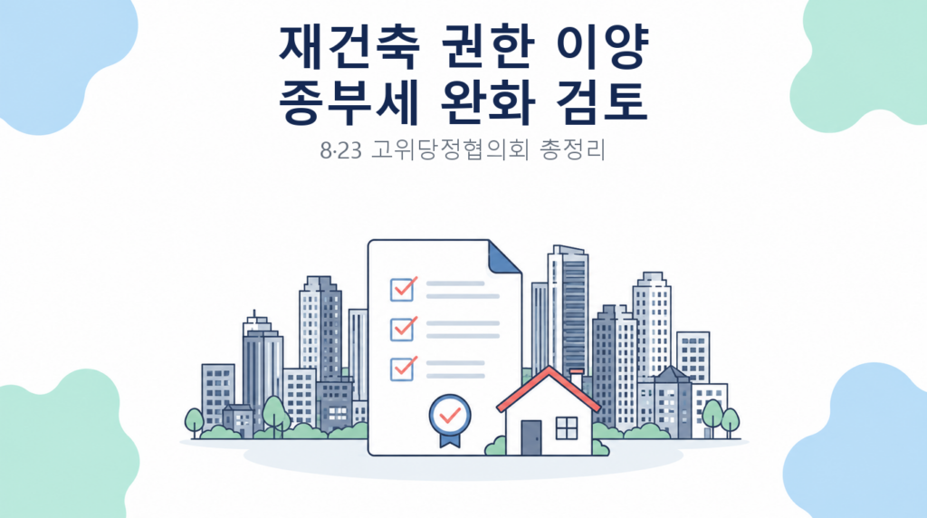 재건축 권한 이양 종부세 완화 검토 썸네일