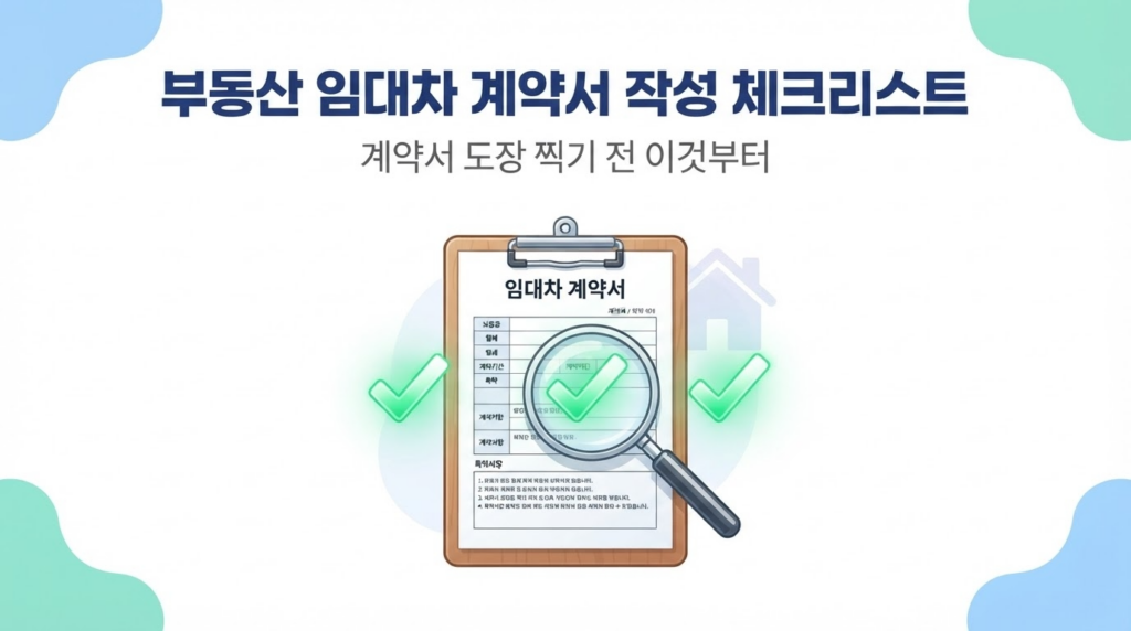 부동산 임대차 계약서 작성 체크리스트