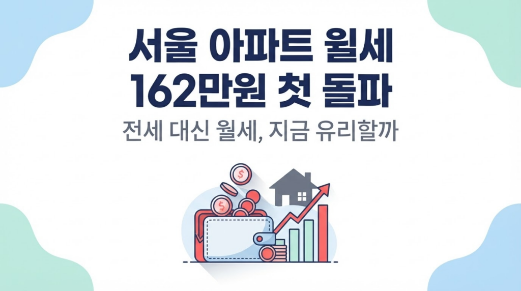 서울 아파트 월세 162만원 첫 돌파 — 전세 대신 월세, 지금 유리할까 대표 이미지