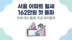 서울 아파트 월세 162만원 첫 돌파 — 전세 대신 월세, 지금 유리할까 대표 이미지