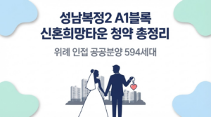 성남복정2 A1블록 신혼희망타운 청약 총정리 — 위례 인접 공공분양 594세대 대표 이미지