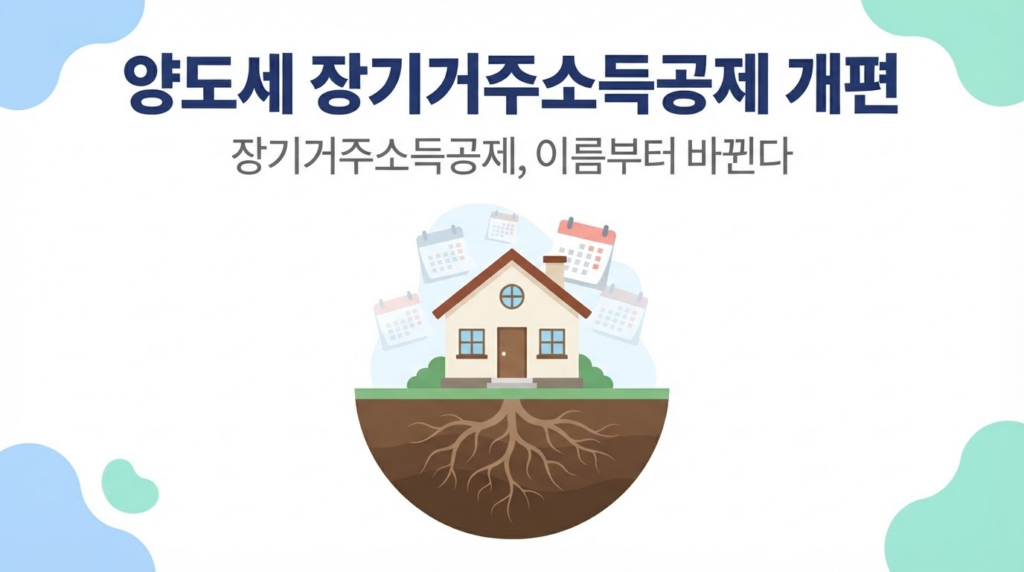 양도세 장기거주소득공제 개편