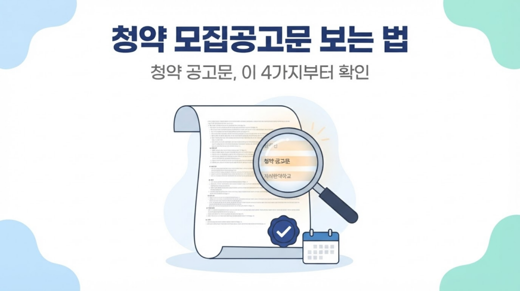 청약 모집공고문 보는 법