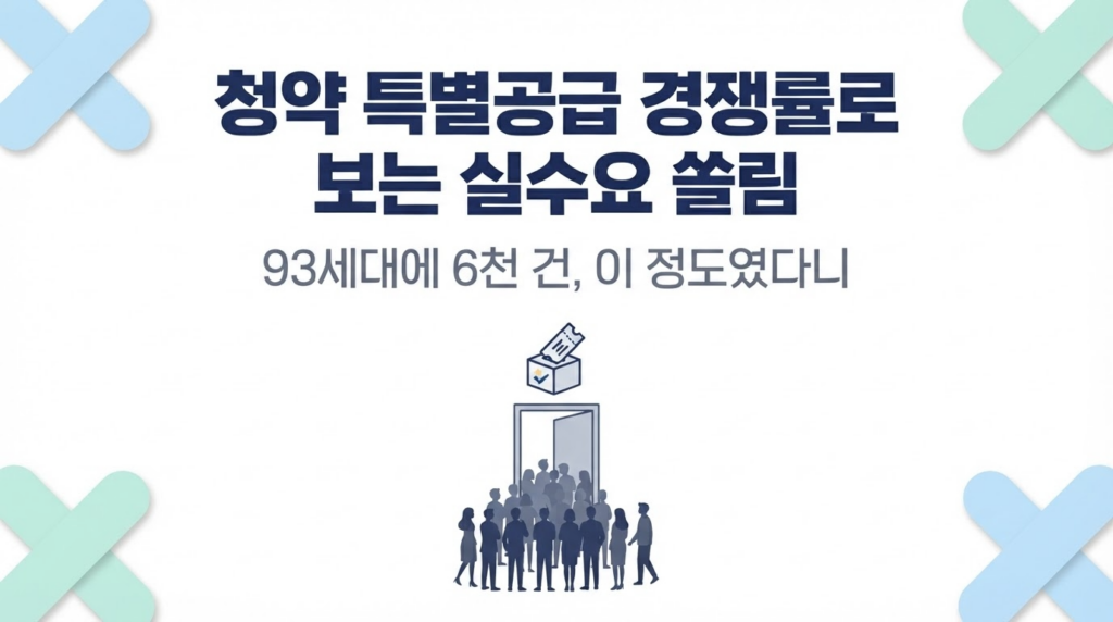 청약 특별공급 경쟁률로 보는 실수요 쏠림 — 93세대에 6,000건 접수 대표 이미지