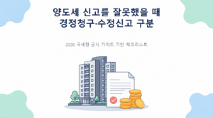 양도세 신고를 잘못했을 때 경정청구·수정신고 구분의 핵심 판단 기준과 준비서류 안내