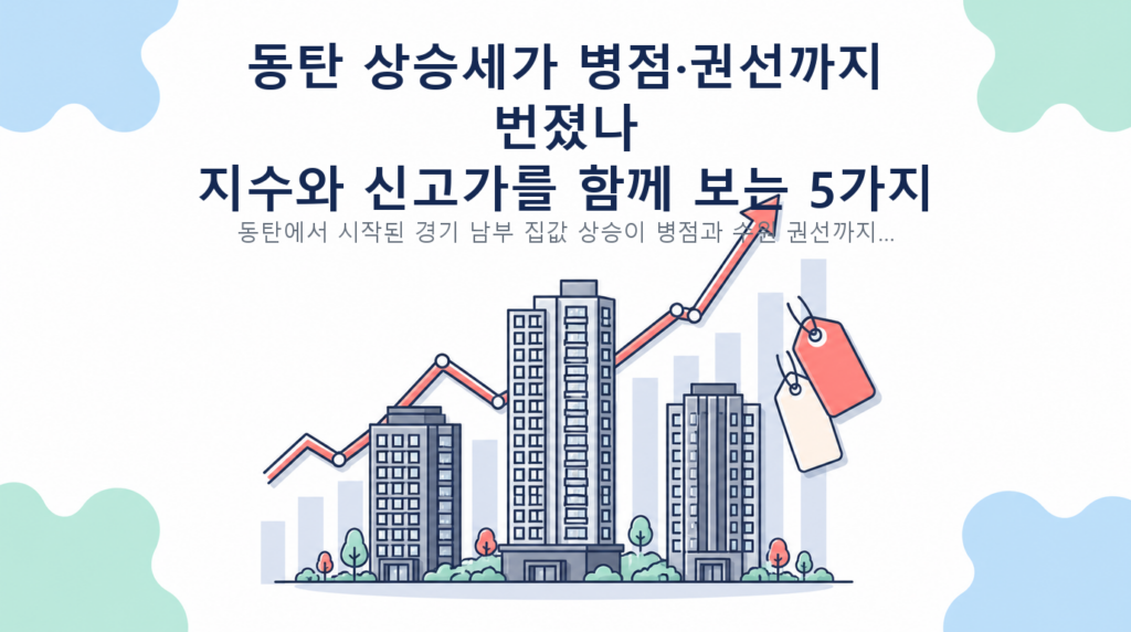 동탄 상승세가 병점·권선까지 번졌나 — 지수와 신고가를 함께 보는 5가지 기준 핵심 내용 안내