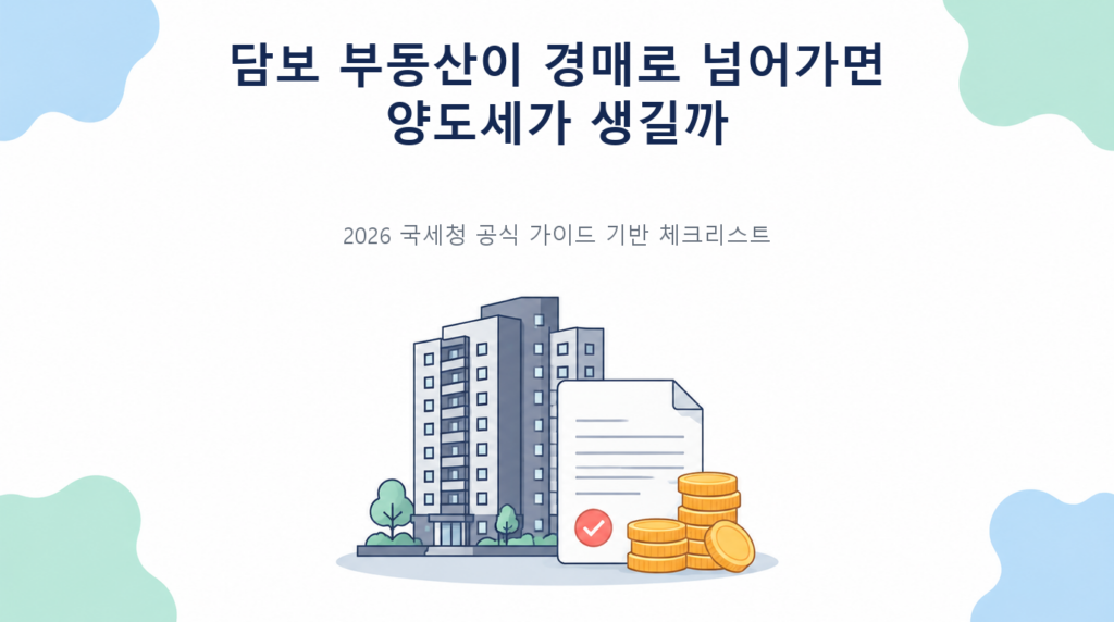 담보 부동산이 경매로 넘어가면 양도세가 생길까의 핵심 판단 기준과 준비서류 안내