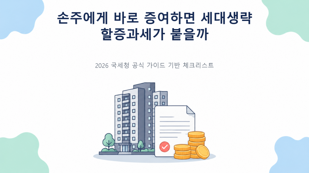 손주에게 바로 증여하면 세대생략 할증과세가 붙을까의 핵심 판단 기준과 준비서류 안내
