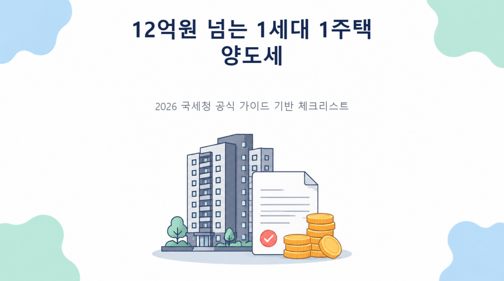 12억원 넘는 1세대 1주택 양도세—전체가 과세되는 것은 아니다의 핵심 판단 기준과 준비서류 안내
