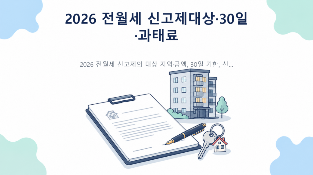 2026 전월세 신고제 대상 금액과 30일 신고기한 온라인 신고 과태료 안내