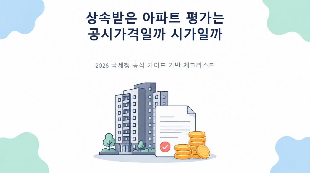 상속받은 아파트 평가는 공시가격일까 시가일까의 핵심 판단 기준과 준비서류 안내