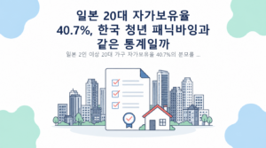 일본 20대 자가보유율 40.7%, 한국 청년 패닉바잉과 같은 통계일까 핵심 내용 안내