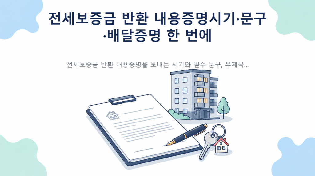 전세보증금 반환 내용증명의 발송 시기와 필수 문구, 배달증명 및 반송 대응 순서 안내