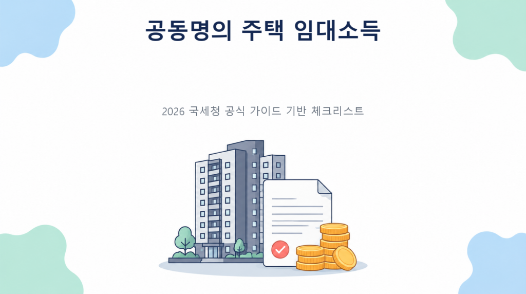 공동명의 주택 임대소득—부부 합산과 공동사업 계산 차이의 핵심 판단 기준과 준비서류 안내