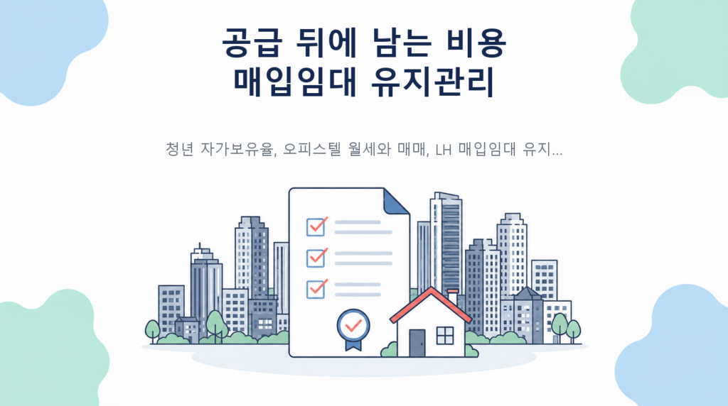 LH 매입임대 하자 연 16만건—공급 숫자와 함께 봐야 할 유지관리 비용 핵심 내용 안내