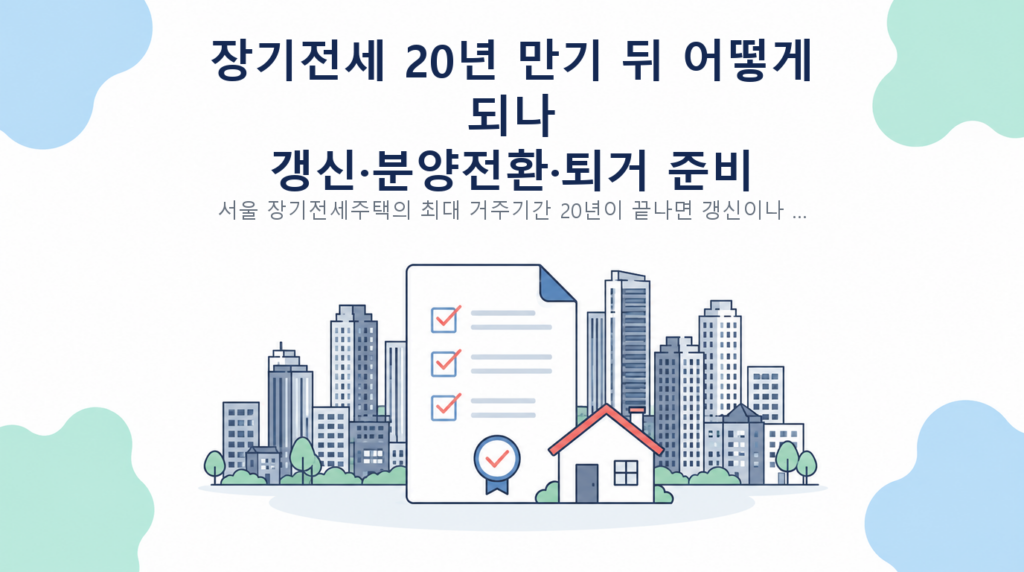 장기전세 20년 만기 뒤 어떻게 되나 — 갱신·분양전환·퇴거 준비 체크리스트 핵심 내용 안내