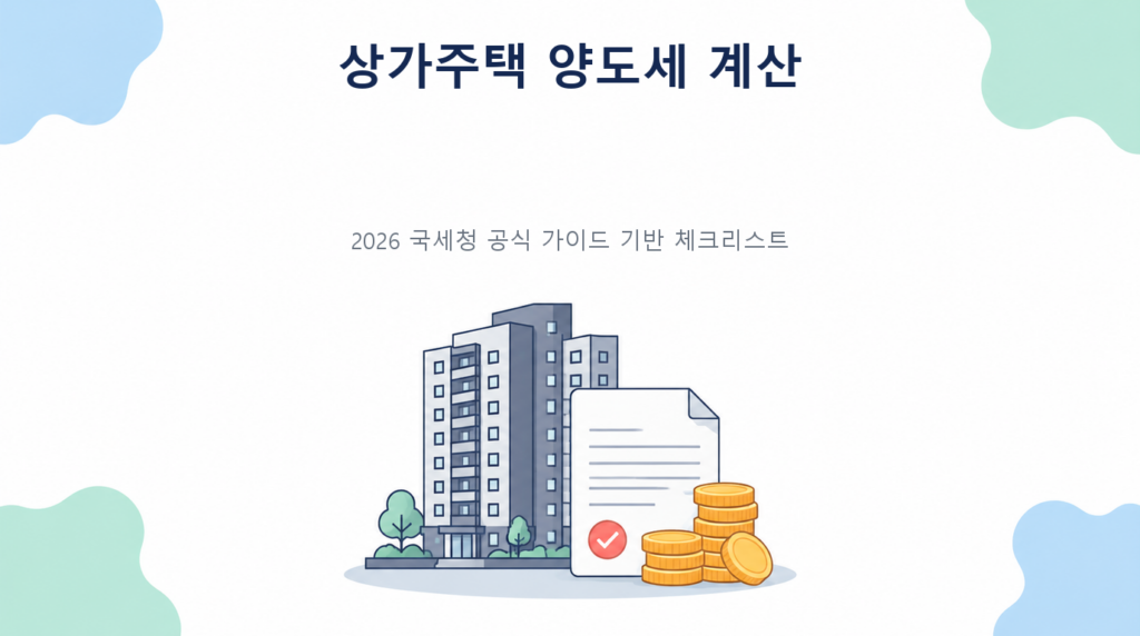 상가주택 양도세 계산—주택과 상가 면적을 먼저 나누는 이유의 핵심 판단 기준과 준비서류 안내