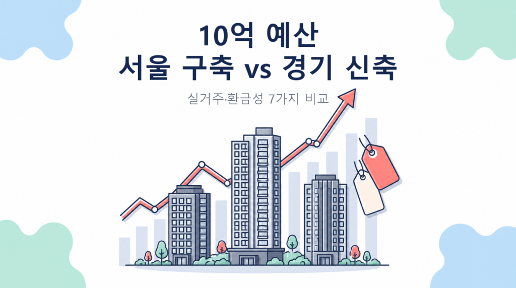 10억원 예산 서울 구축과 경기 신축 아파트 비교 체크리스트