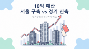 10억원 예산 서울 구축과 경기 신축 아파트 비교 체크리스트