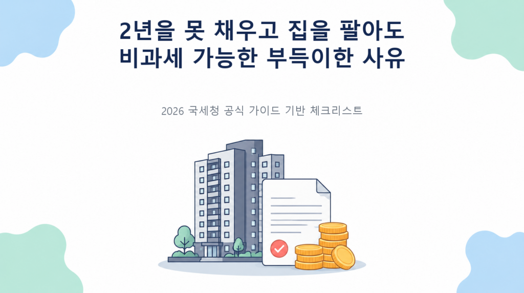 2년을 못 채우고 집을 팔아도 비과세 가능한 부득이한 사유의 핵심 판단 기준과 준비서류 안내