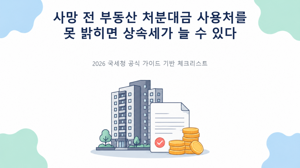사망 전 부동산 처분대금 사용처를 못 밝히면 상속세가 늘 수 있다의 핵심 판단 기준과 준비서류 안내