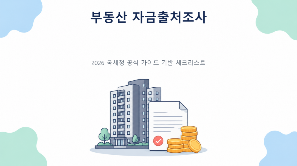 부동산 자금출처조사—소득보다 큰 집을 살 때 준비할 증빙의 핵심 판단 기준과 준비서류 안내