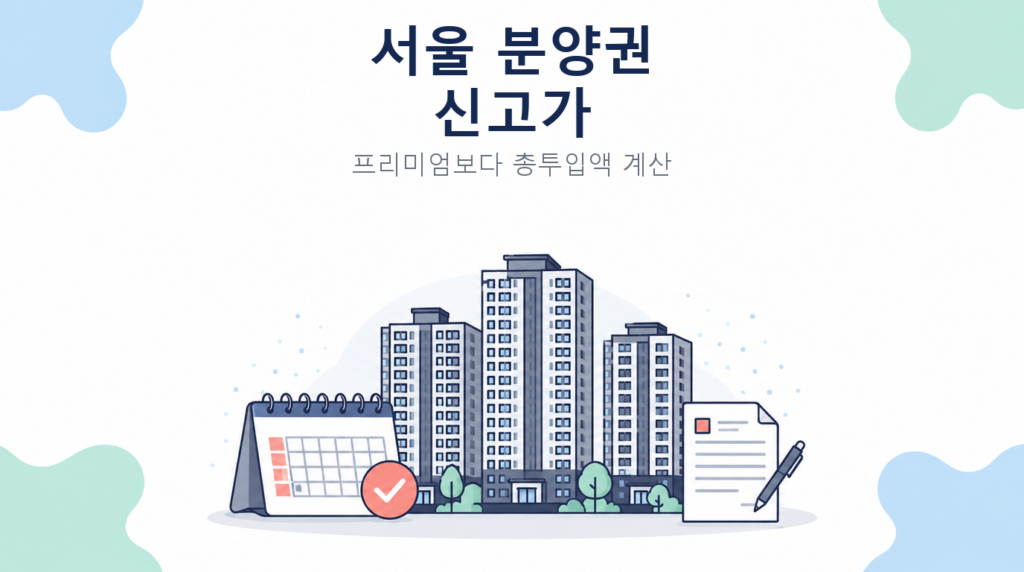 서울 아파트 분양권 신고가와 프리미엄 잔금 총투입액 계산