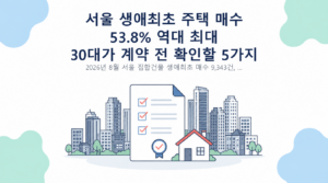 서울 생애최초 주택 매수 53.8% 역대 최대 — 30대가 계약 전 확인할 5가지 핵심 내용 안내