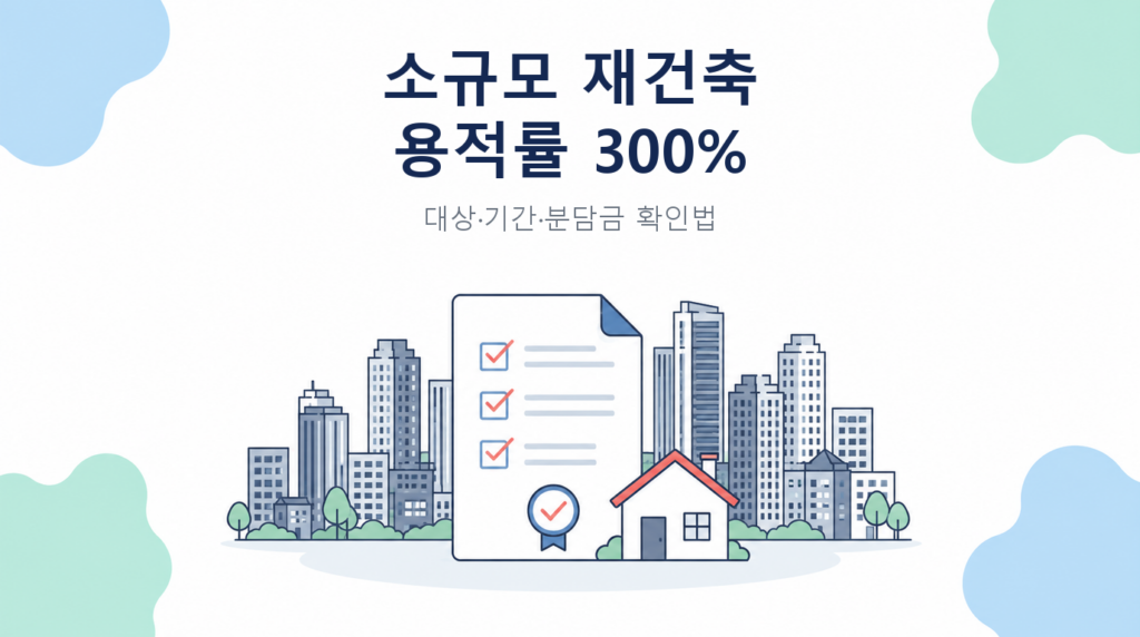 서울 소규모 재건축 용적률 300퍼센트 대상과 사업성 점검