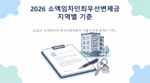 2026년 소액임차인 최우선변제금 서울 수도권 광역시 기타 지역별 보증금 기준과 배당요구 안내