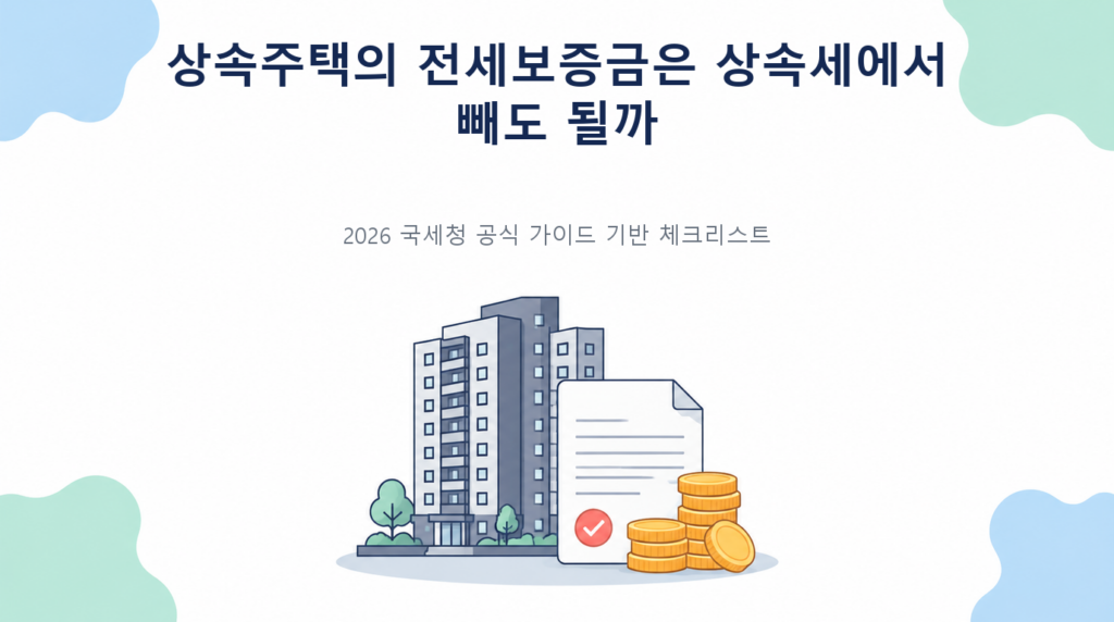 상속주택의 전세보증금은 상속세에서 빼도 될까의 핵심 판단 기준과 준비서류 안내