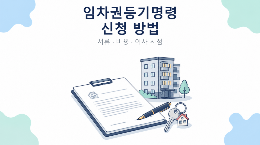 임차권등기명령 신청 서류 비용과 이사 시점 안내