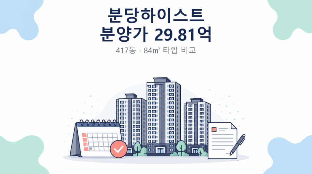 더샵 분당하이스트 분양가와 417동 84제곱미터 타입 비교
