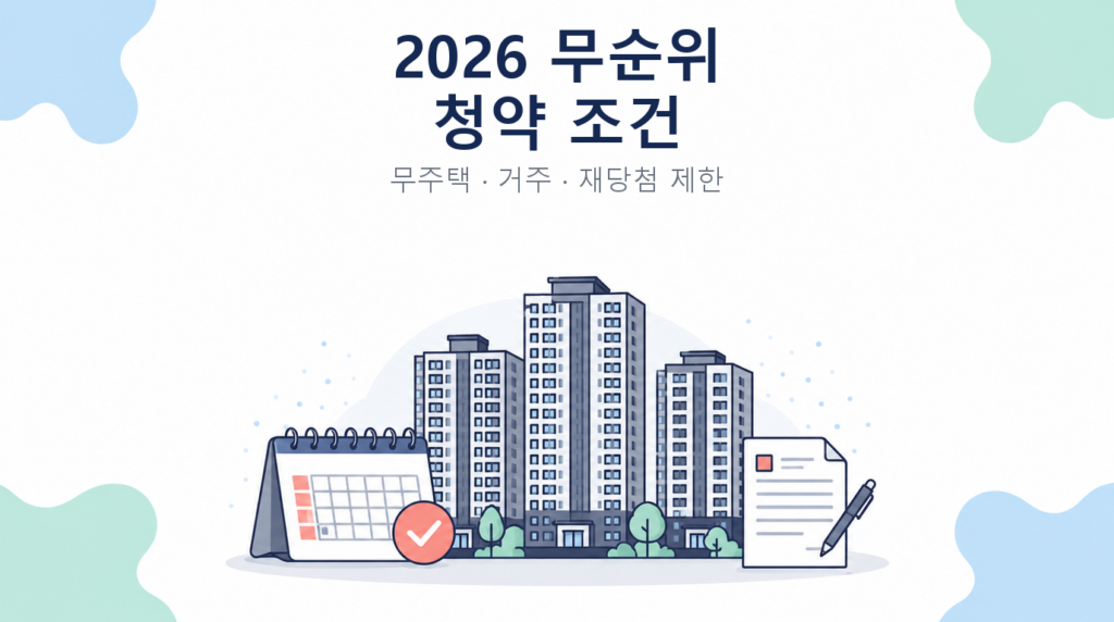 2026 무순위 청약 무주택 거주 재당첨 제한 안내