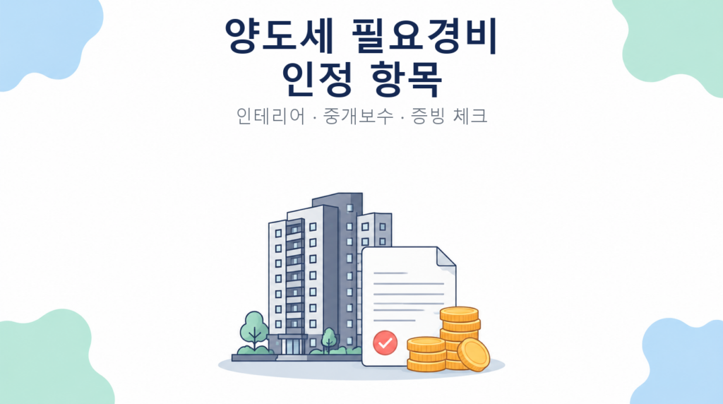 양도소득세 필요경비 인정 항목과 증빙 체크리스트 썸네일