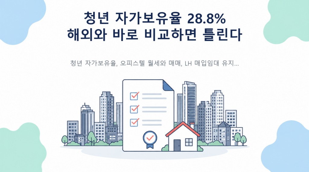 39세 이하 자가보유율 28.8%—한국·일본·미국 숫자를 그대로 비교하면 안 되는 이유 핵심 내용 안내