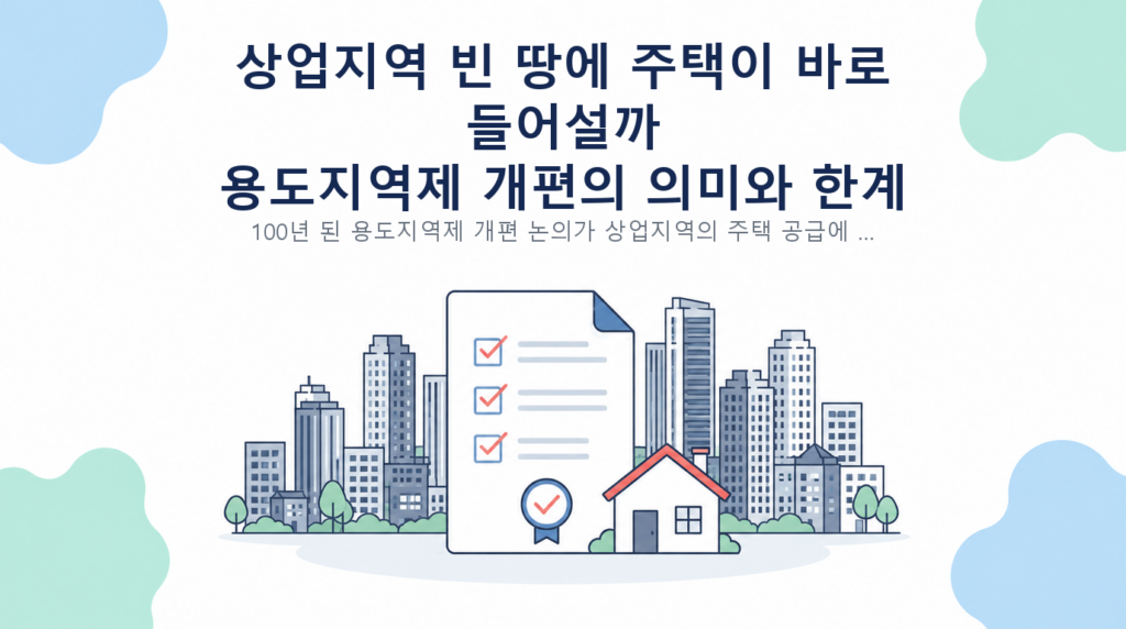상업지역 빈 땅에 주택이 바로 들어설까 — 용도지역제 개편의 의미와 한계 핵심 내용 안내