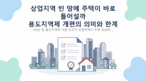 상업지역 빈 땅에 주택이 바로 들어설까 — 용도지역제 개편의 의미와 한계 핵심 내용 안내