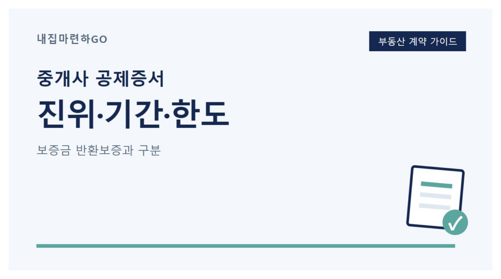 공인중개사 공제증서의 가입자 정보와 보장기간, 발급기관 진위 확인, 총 보상한도를 순서대로 점검하는 안내