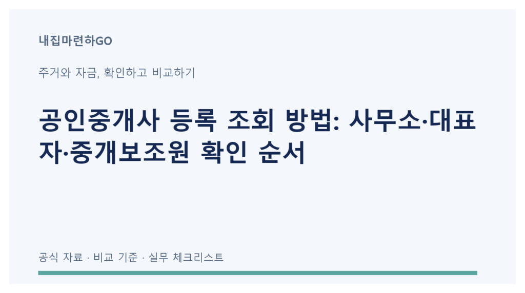 공인중개사 사무소 등록번호, 주소, 대표자와 실제 담당자를 대조하는 계약 전 확인 순서